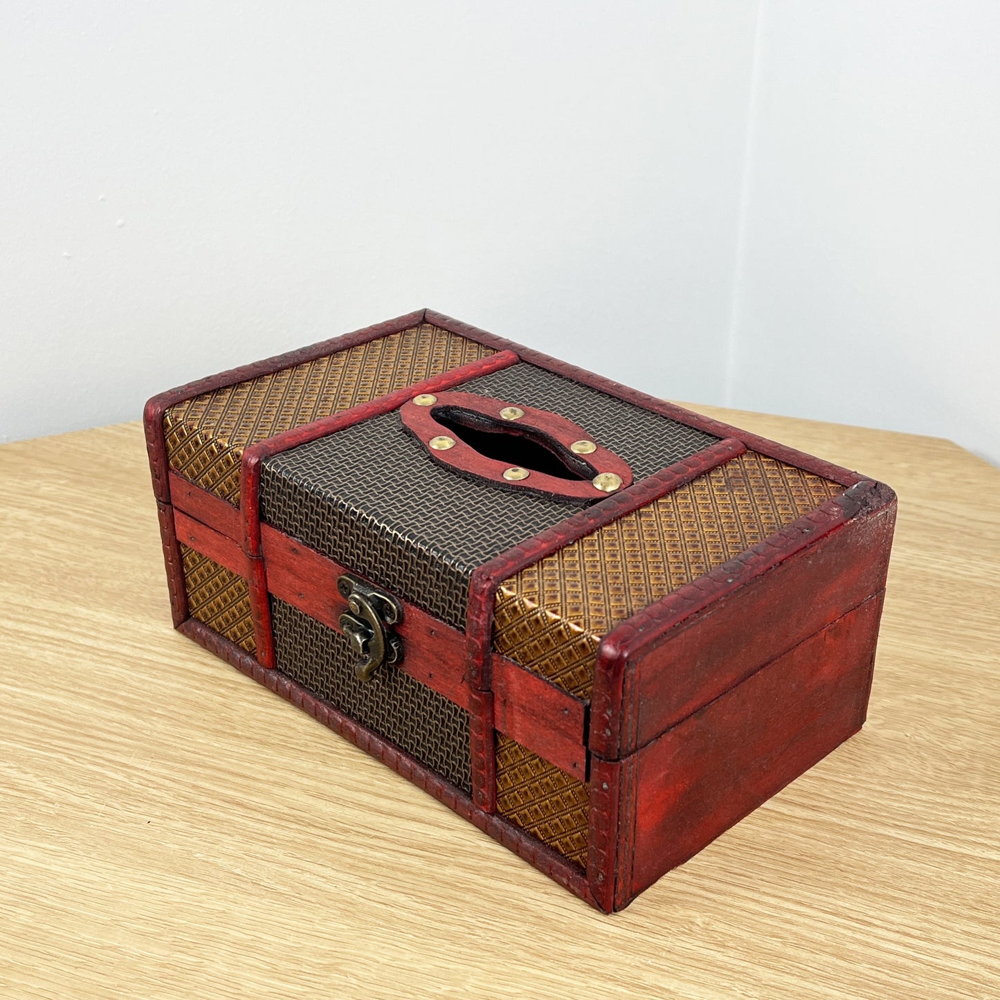 Vintage Trunk Style Tissue Box Cover