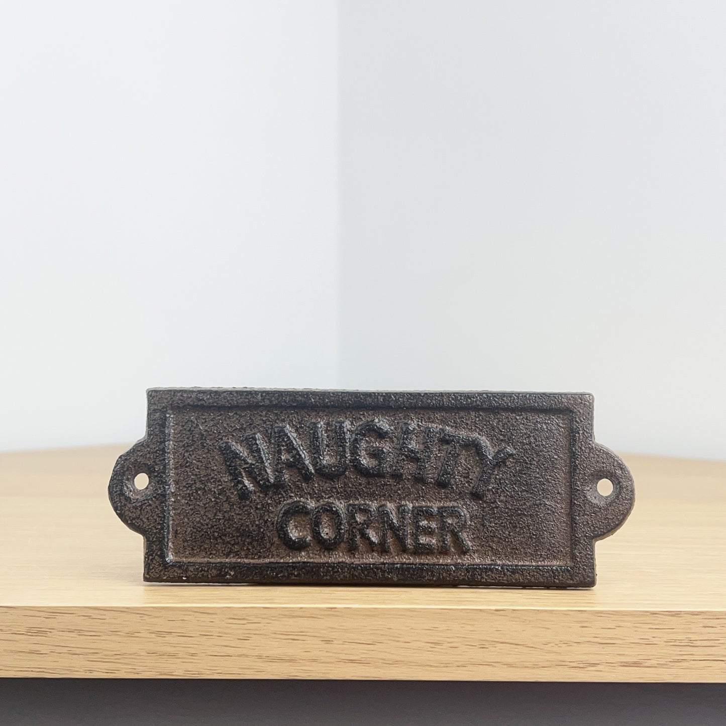 'Naughty Corner' Cast Iron Wall Sign