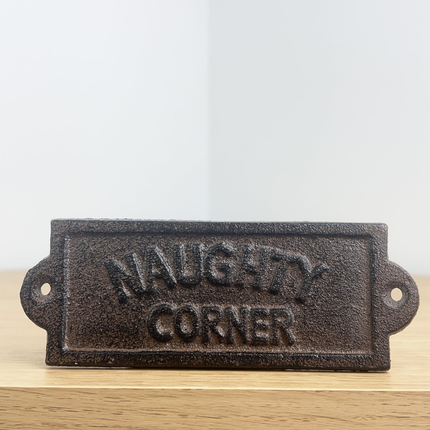 'Naughty Corner' Cast Iron Wall Sign