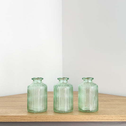 Set of 3 Glass Bud Vases