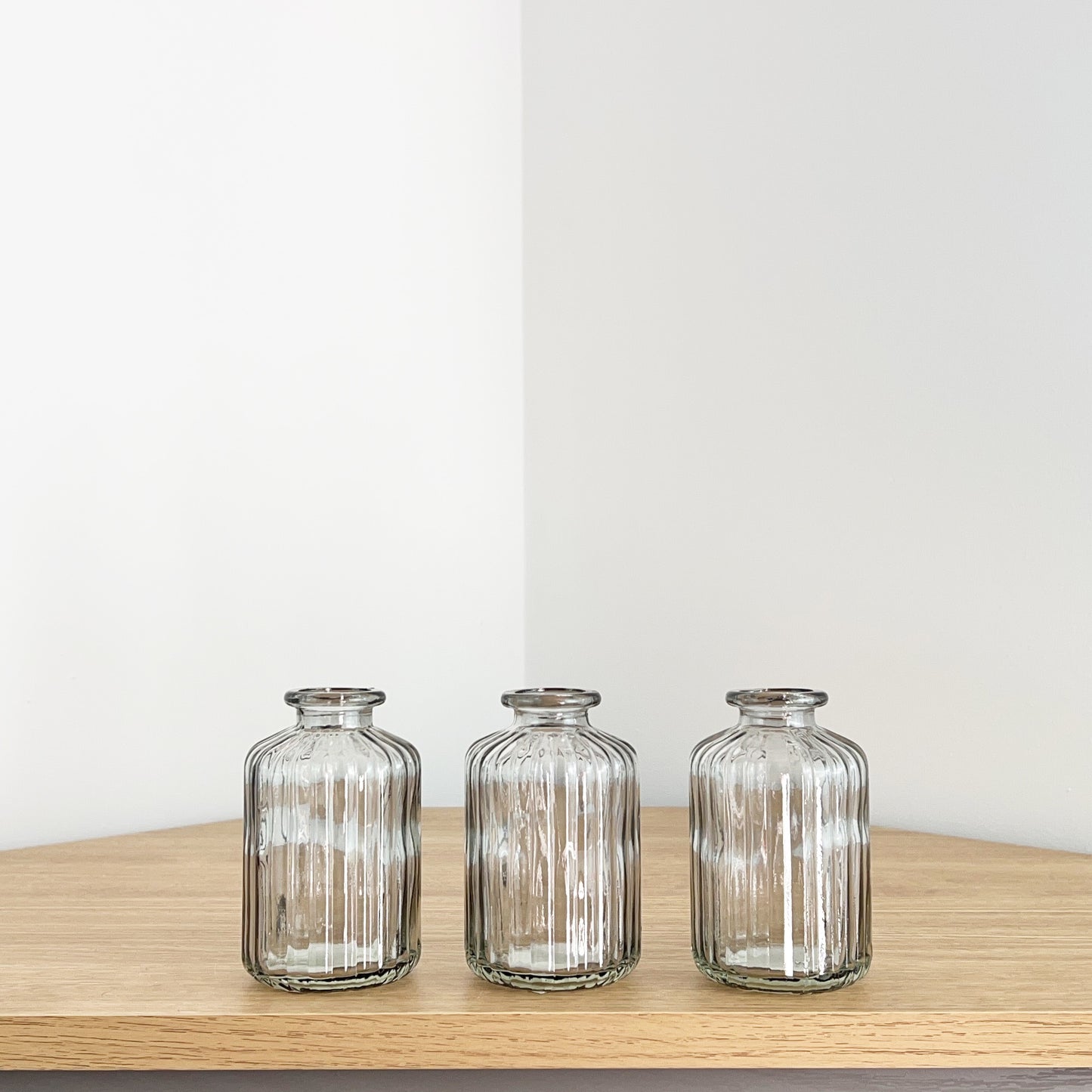 Set of 3 Glass Bud Vases