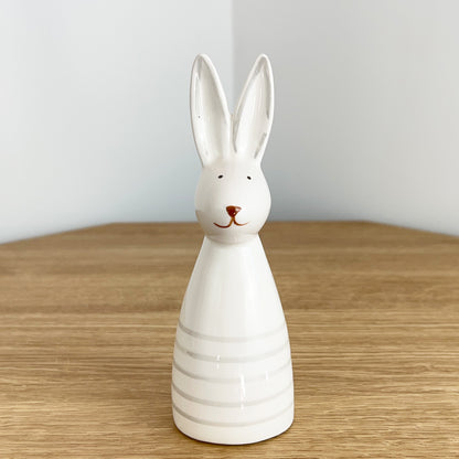 Ceramic Striped Bunny Ornaments