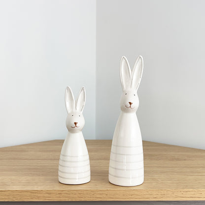 Ceramic Striped Bunny Ornaments