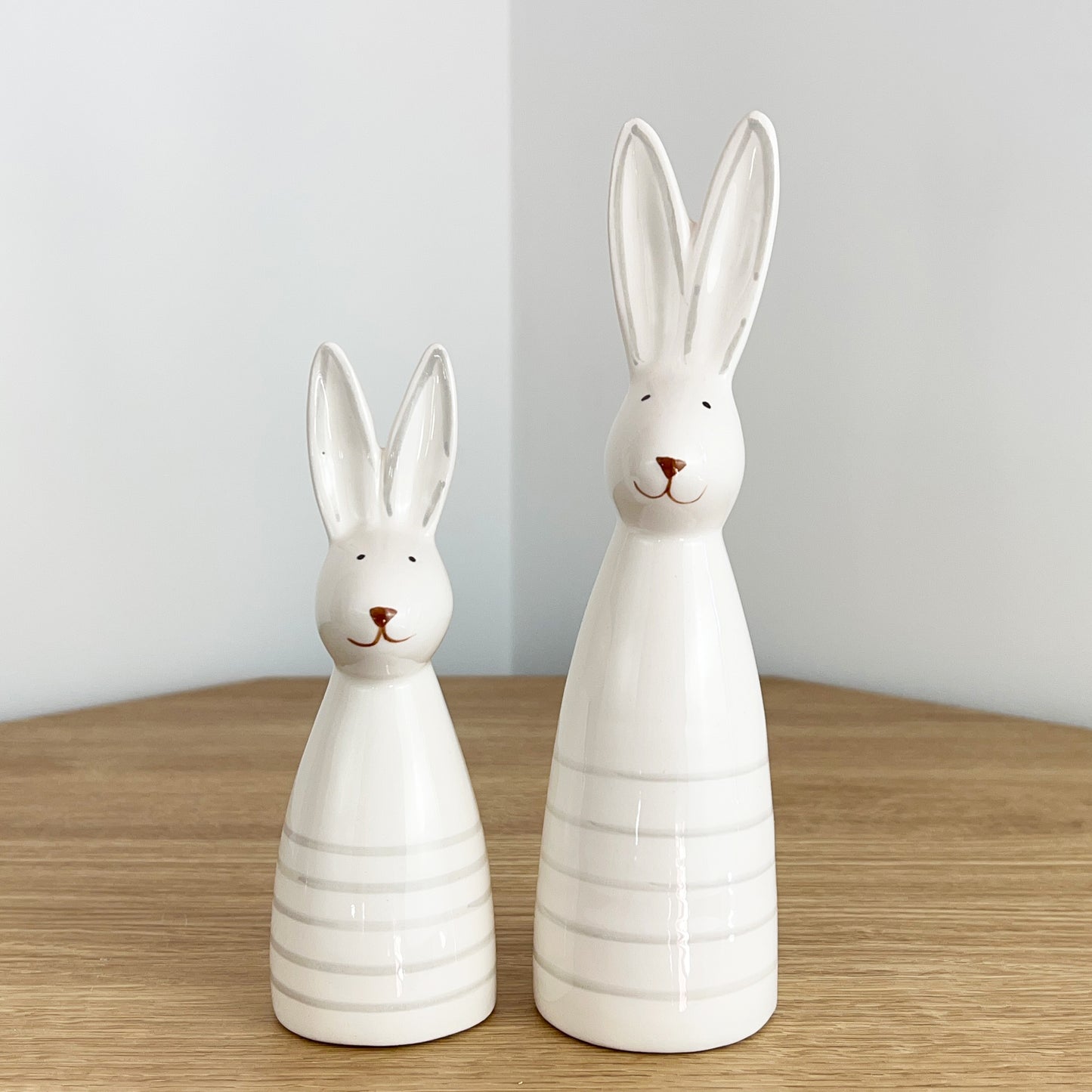 Ceramic Striped Bunny Ornaments