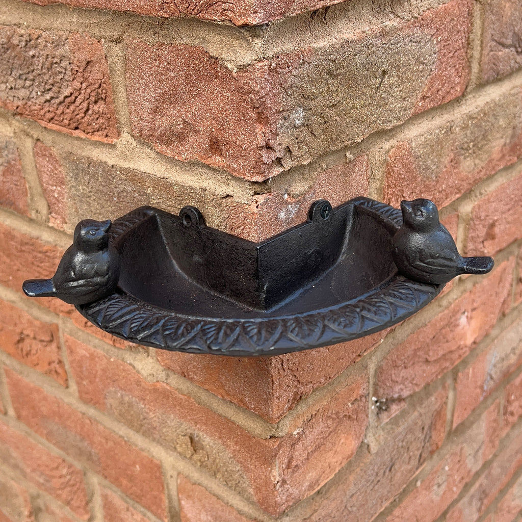 Wall Mounted Corner Bird Feeder - Cast Iron