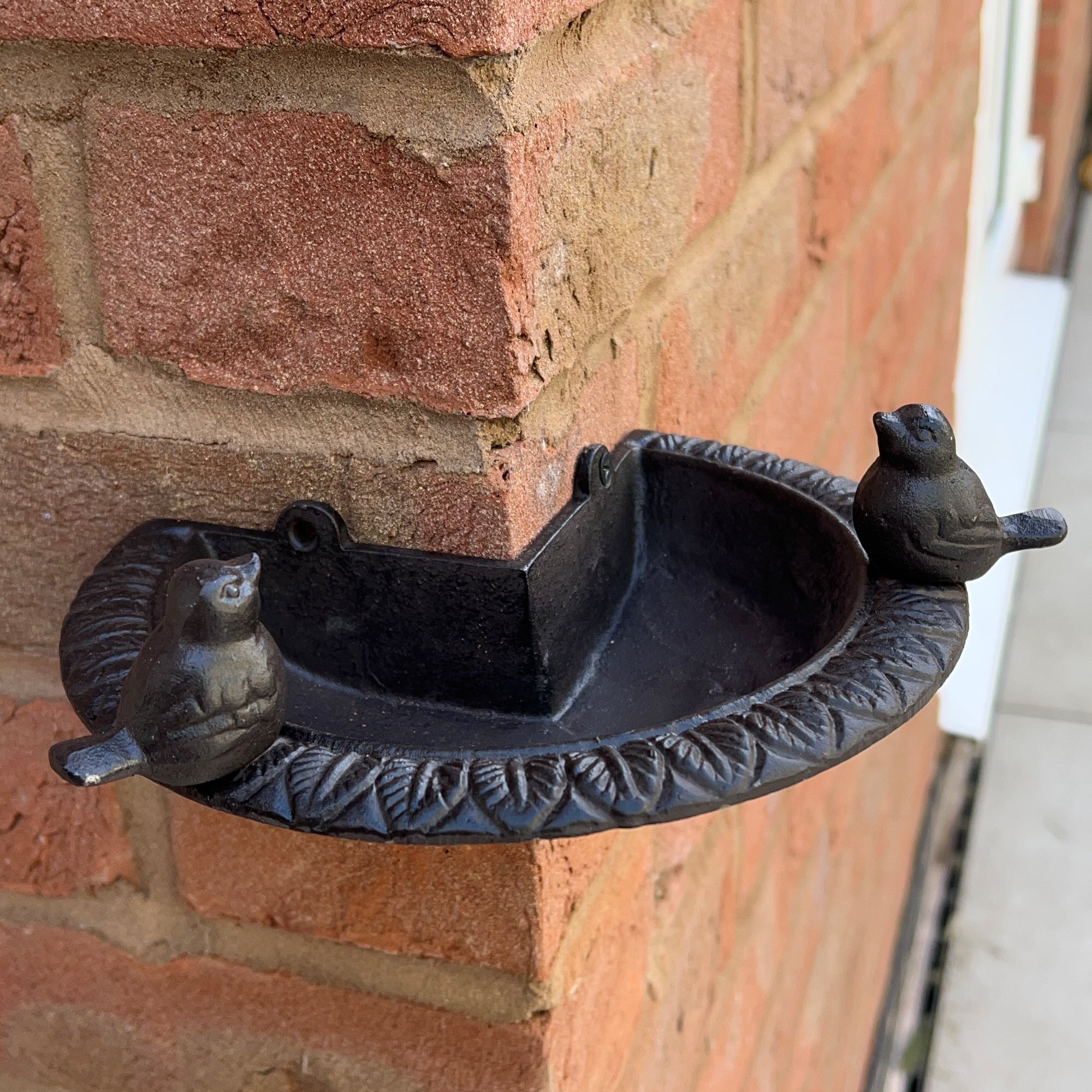 Wall Mounted Corner Bird Feeder - Cast Iron
