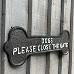 Dogs Please Close The Gate Sign - Cast Iron