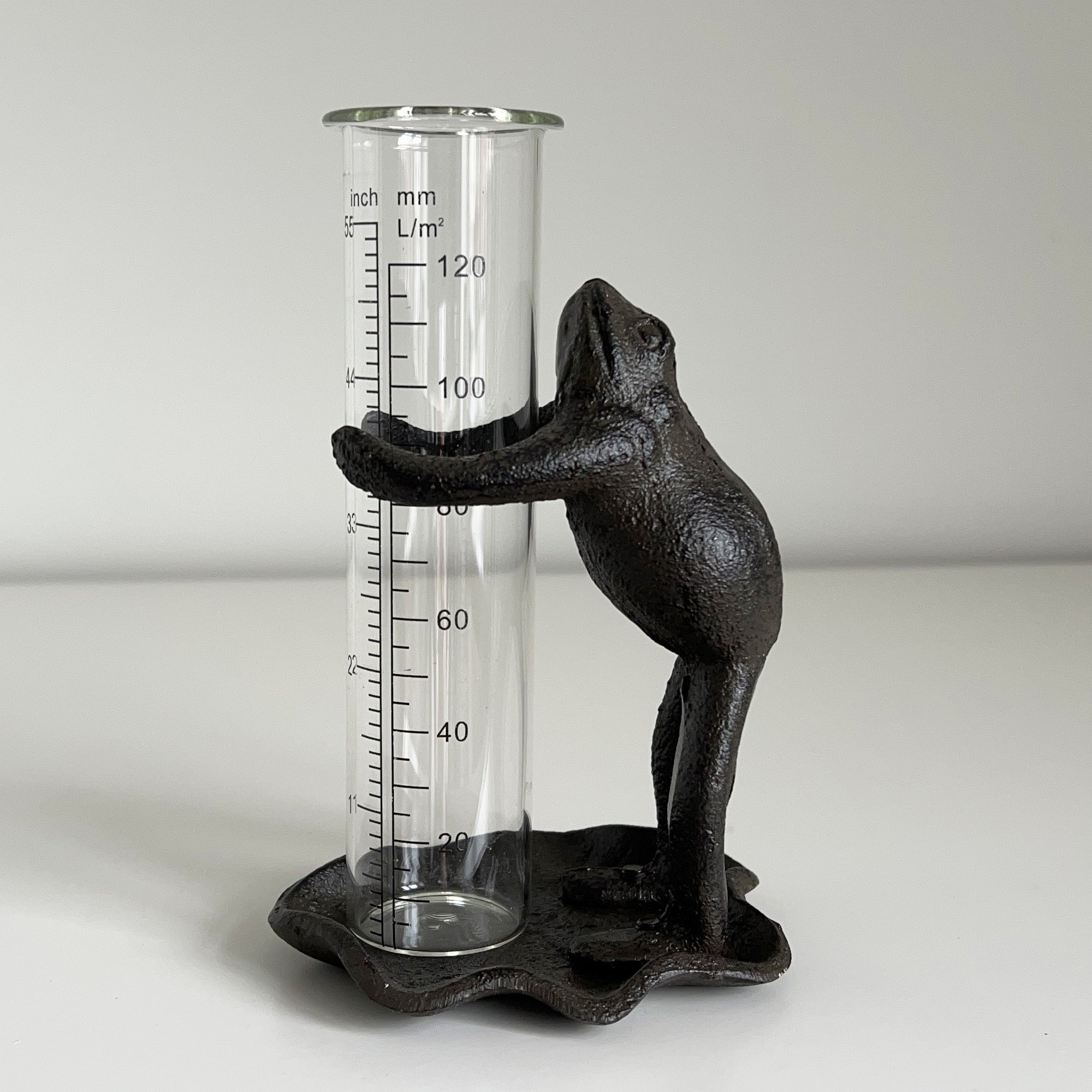 Frog on Lily Pad Rain Gauge - Cast Iron