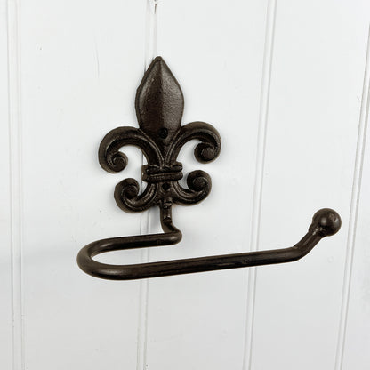 Cast Iron Fleur-de-lis Toilet Roll Holder