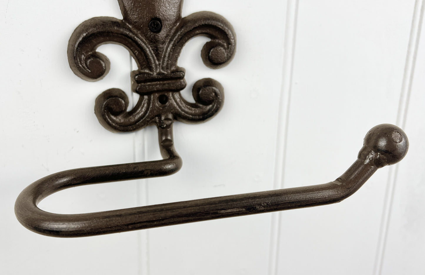 Cast Iron Fleur-de-lis Toilet Roll Holder