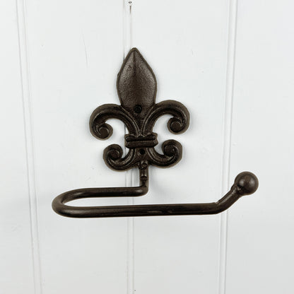 Cast Iron Fleur-de-lis Toilet Roll Holder