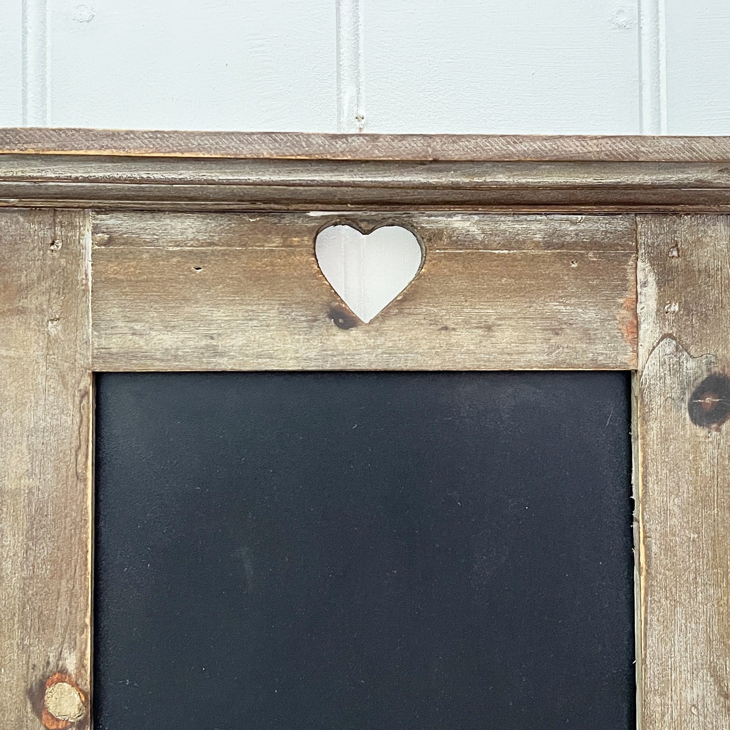 Rustic Chalkboard with Shelf and Storage Hooks