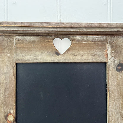 Rustic Chalkboard with Shelf and Storage Hooks