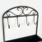 Key Rack with Storage Compartment Base - Wall Mounted