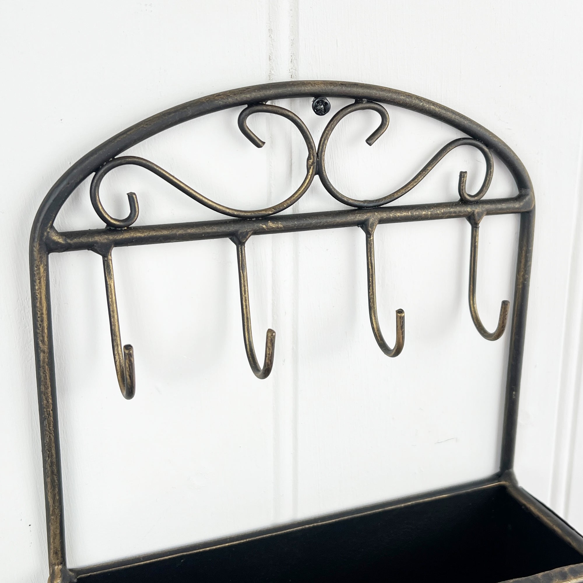 Key Rack with Storage Compartment Base - Wall Mounted