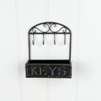 Key Rack with Storage Compartment Base - Wall Mounted