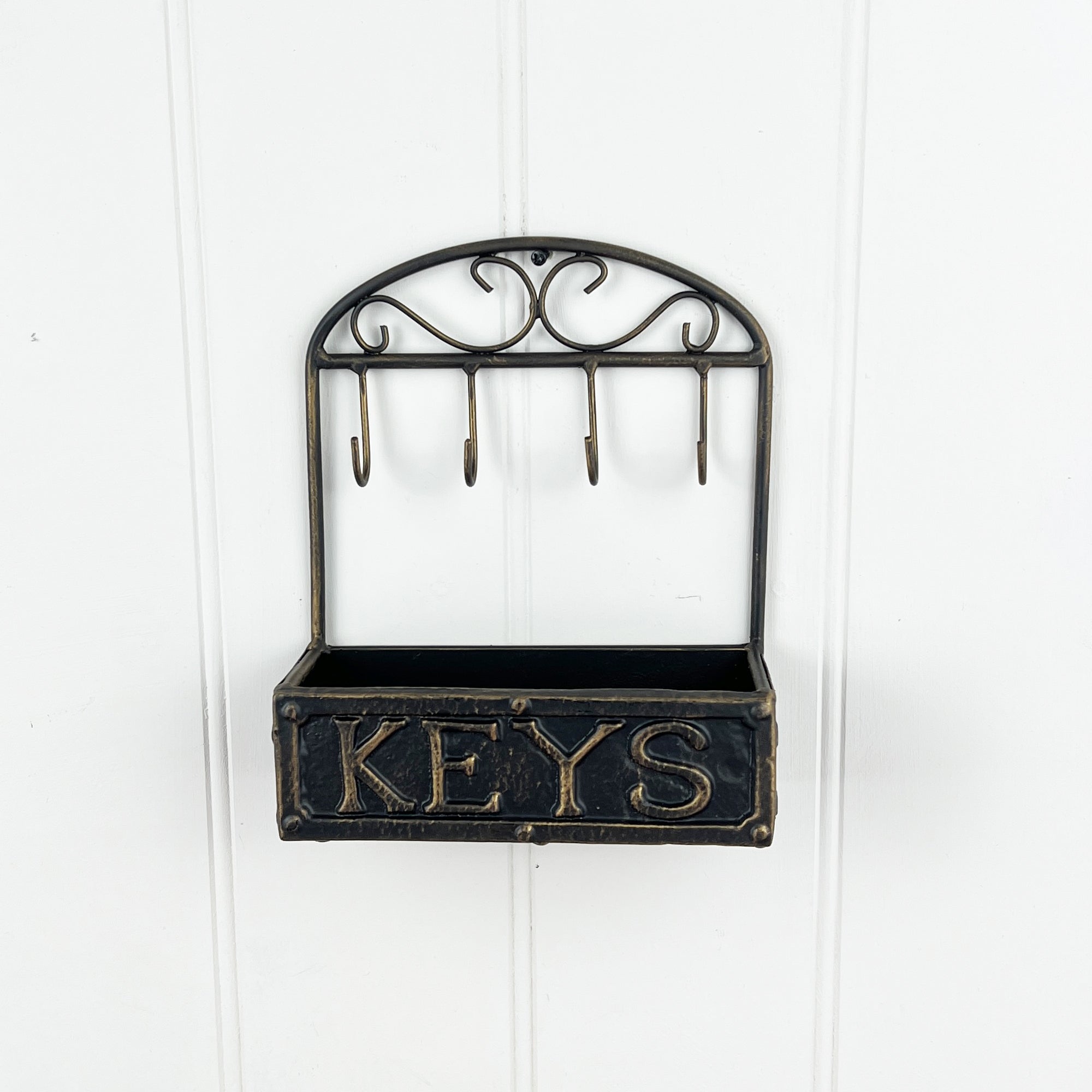 Key Rack with Storage Compartment Base - Wall Mounted