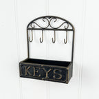 Key Rack with Storage Compartment Base - Wall Mounted