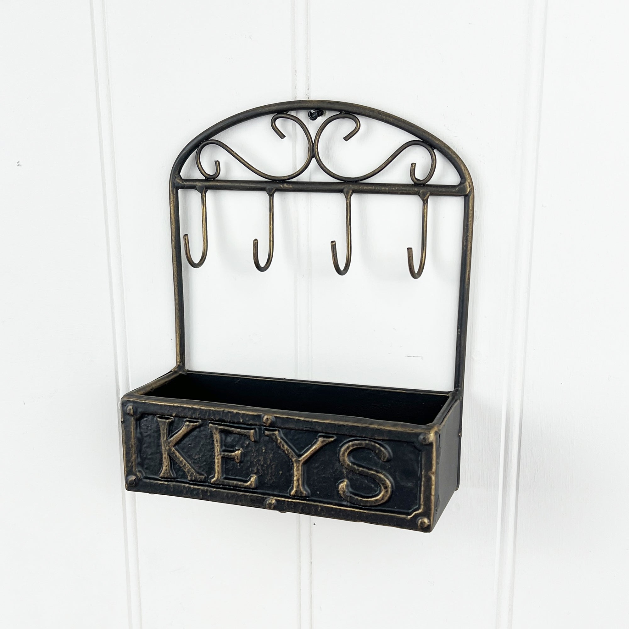 Key Rack with Storage Compartment Base - Wall Mounted