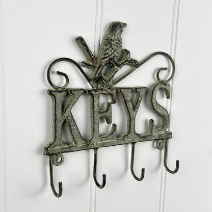 Vintage Style Key Rack with Bird