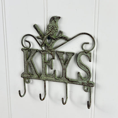 Vintage Style Key Rack with Bird