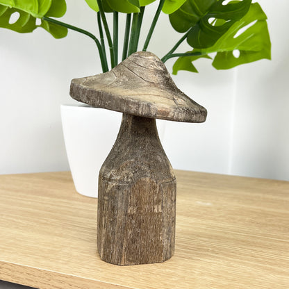 18cm Wooden Mushroom Ornament