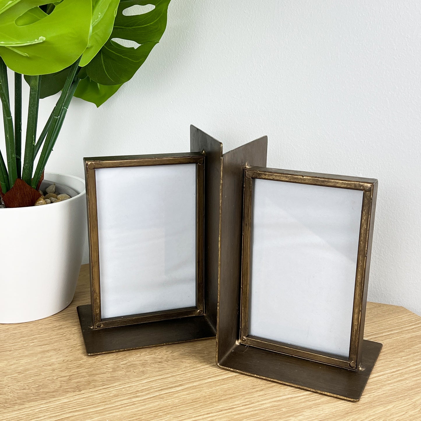 Rustic Metal Photo Frame Bookends