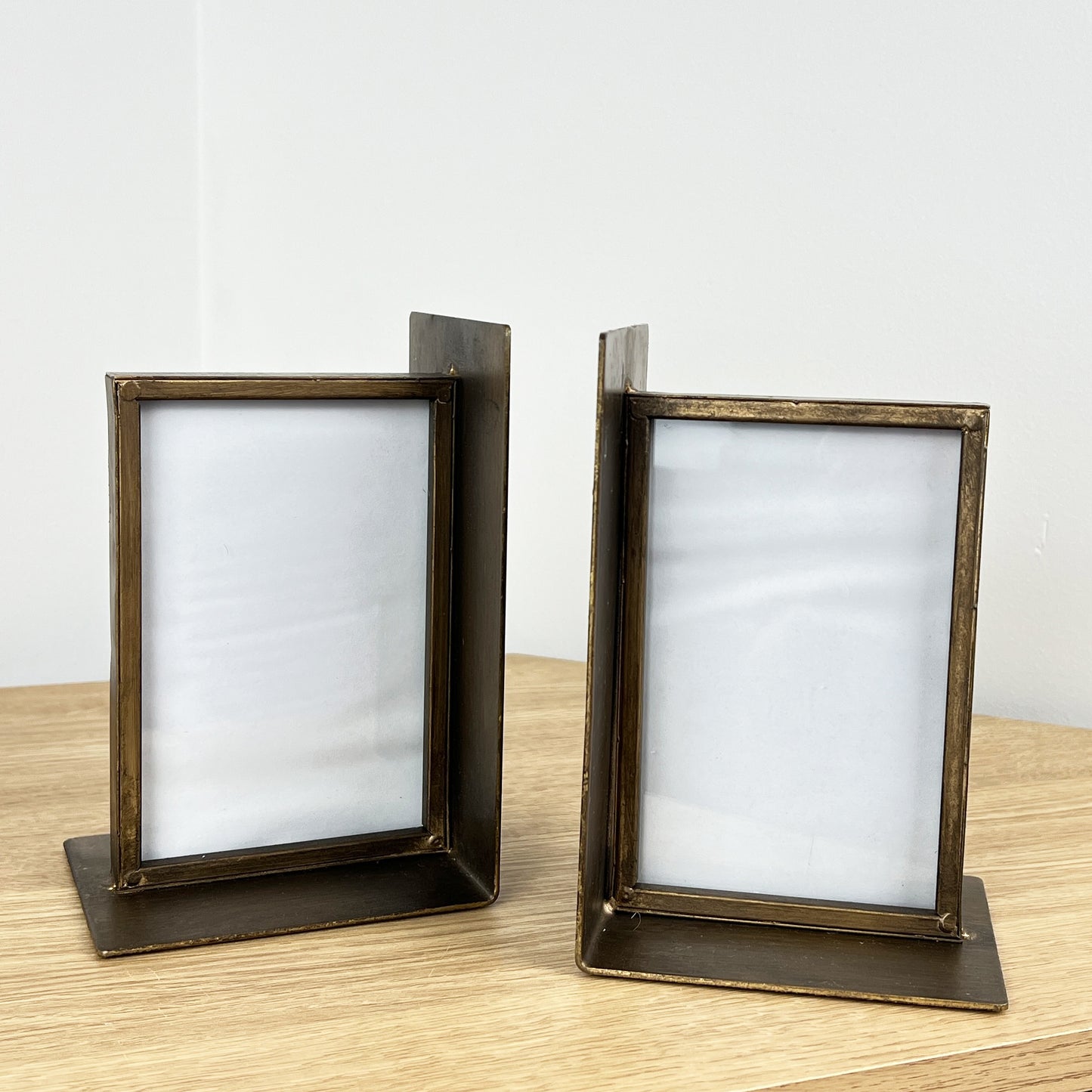 Rustic Metal Photo Frame Bookends