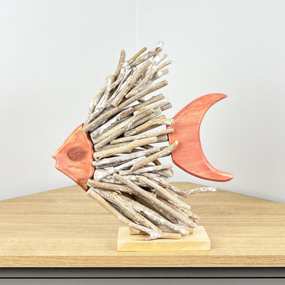 Large Driftwood Tropical Fish Sculpture