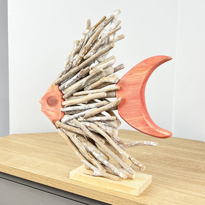 Large Driftwood Tropical Fish Sculpture