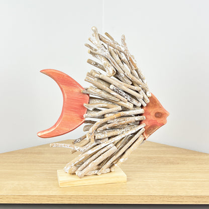 Large Driftwood Tropical Fish Sculpture