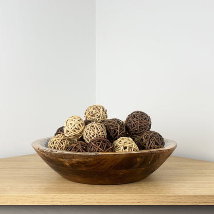 Set of 6 Small Willow Decorative Bowl Filler Balls