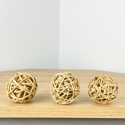 Set of 6 Small Willow Decorative Bowl Filler Balls