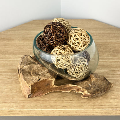 Set of 6 Small Willow Decorative Bowl Filler Balls