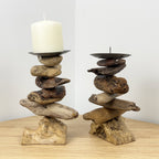 Pair of Driftwood Candle Holders
