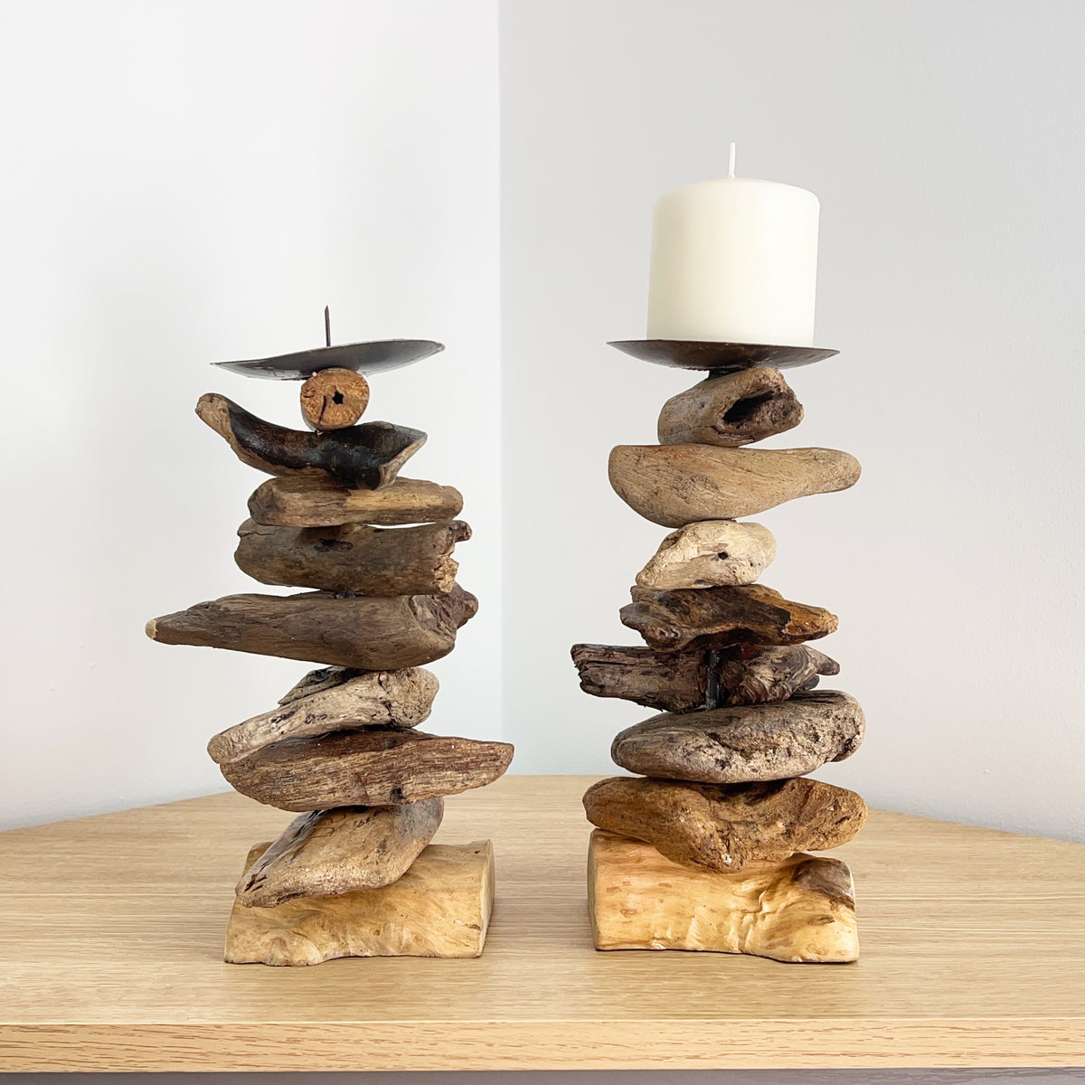 Pair of Driftwood Candle Holders