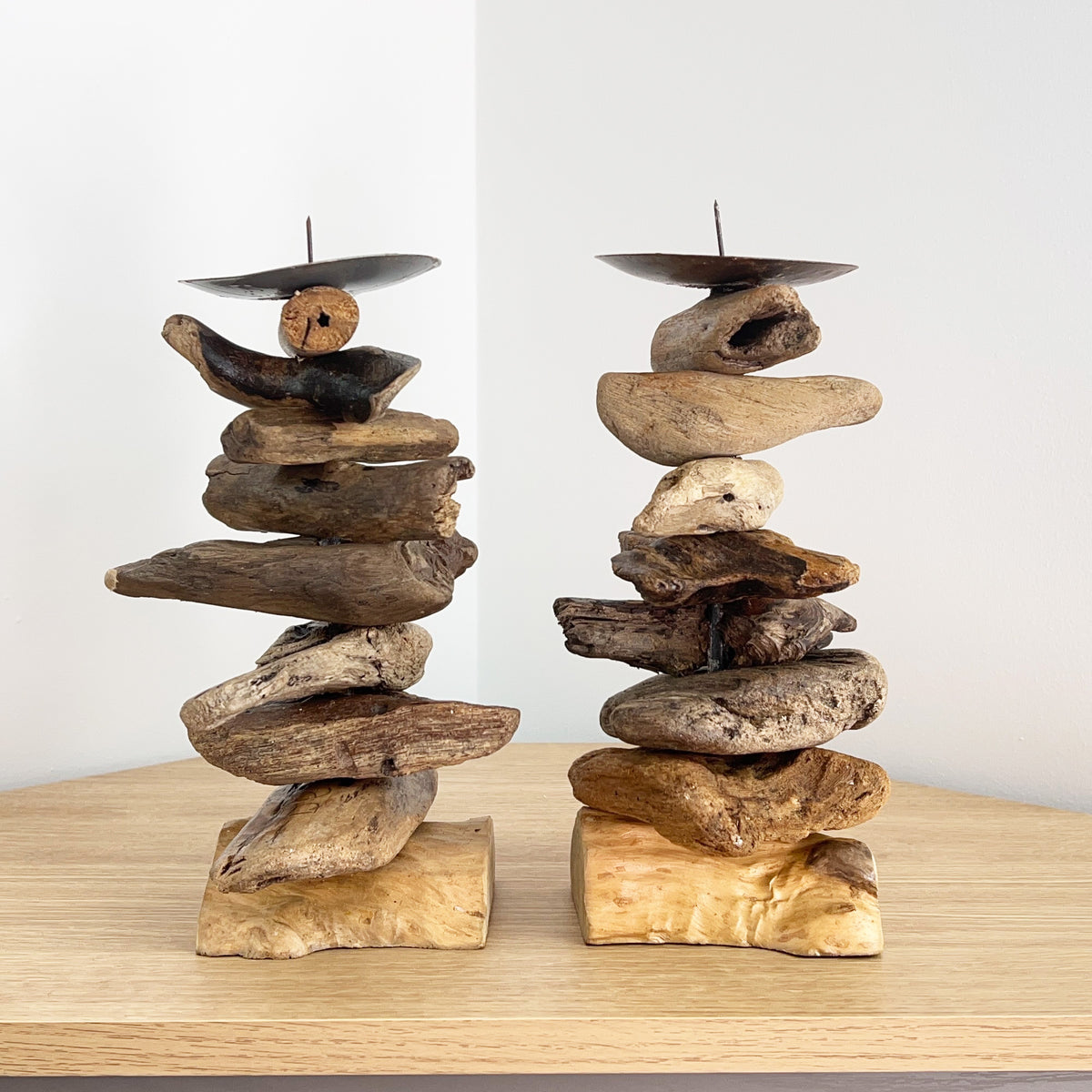 Pair of Driftwood Candle Holders