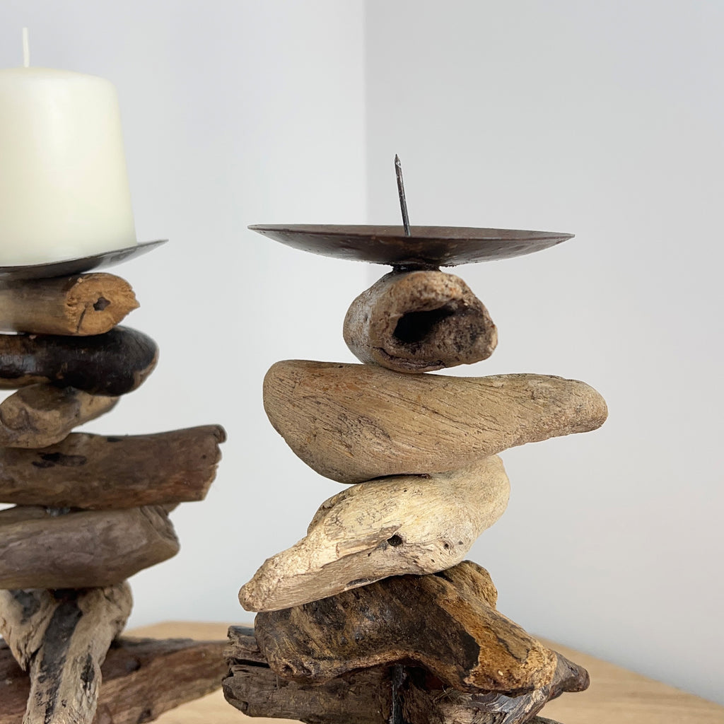 Pair of Driftwood Candle Holders