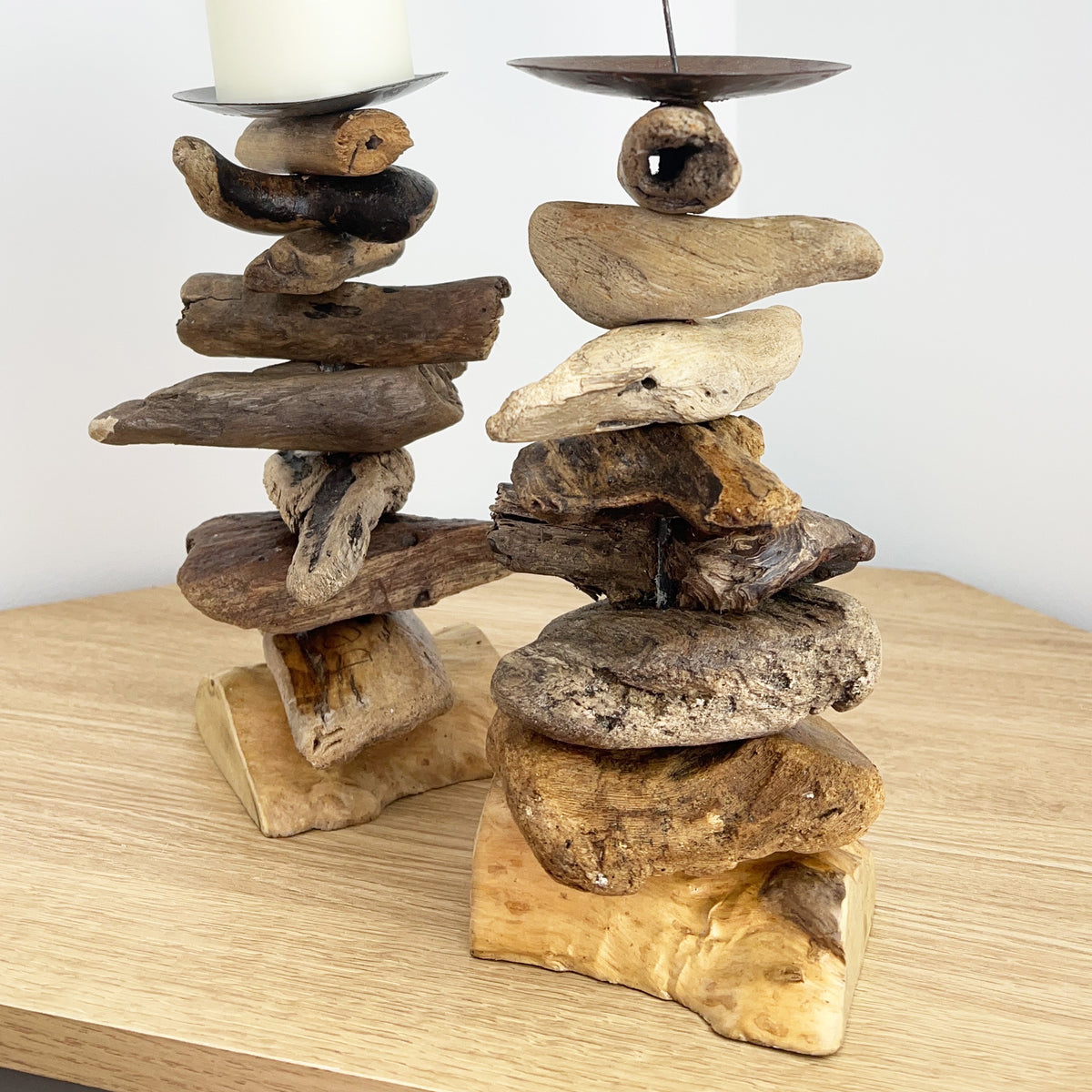 Pair of Driftwood Candle Holders
