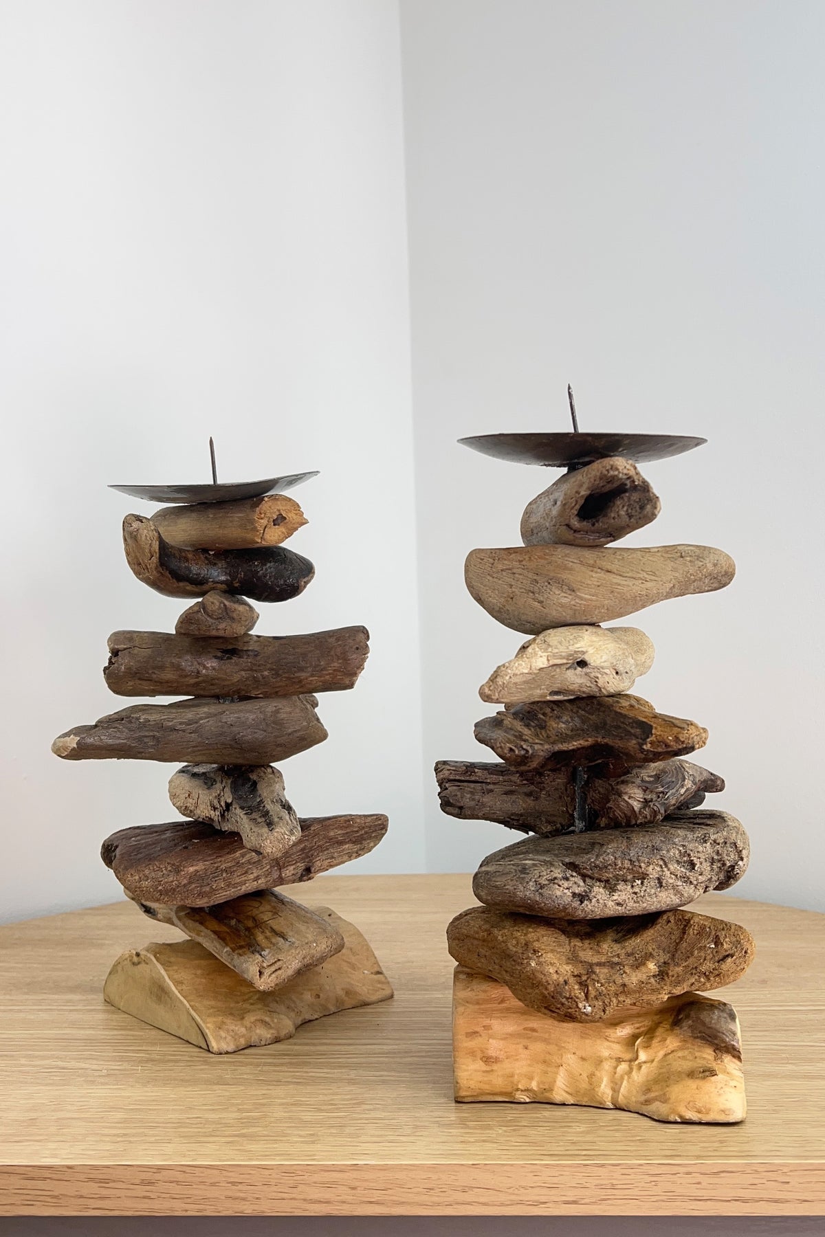 Pair of Driftwood Candle Holders