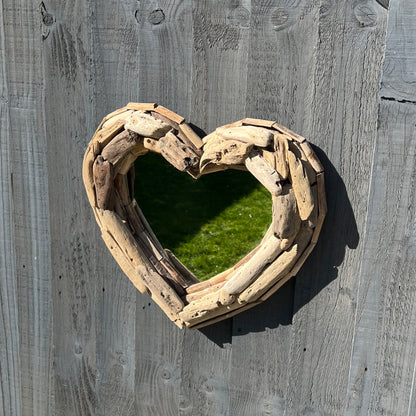 Driftwood Heart Wall Mirror