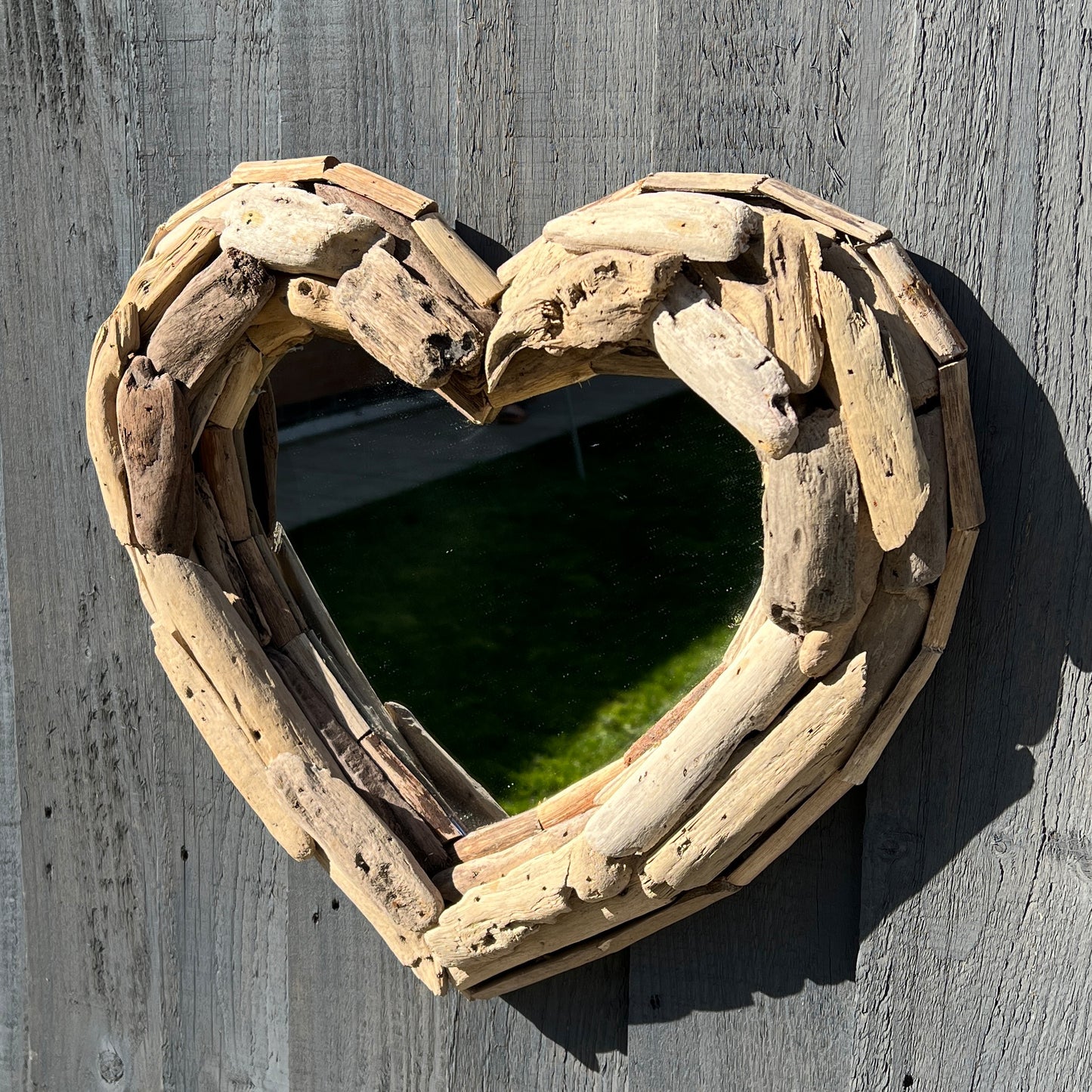 Driftwood Heart Wall Mirror