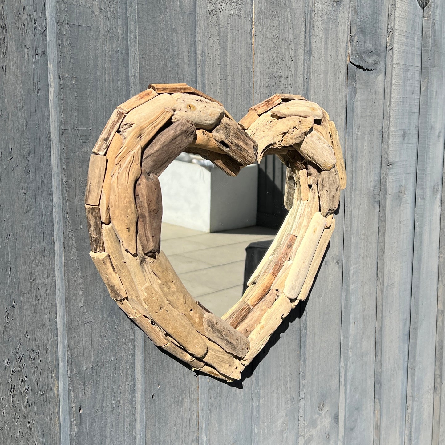 Driftwood Heart Wall Mirror