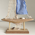 16" Wooden Boat Ornament