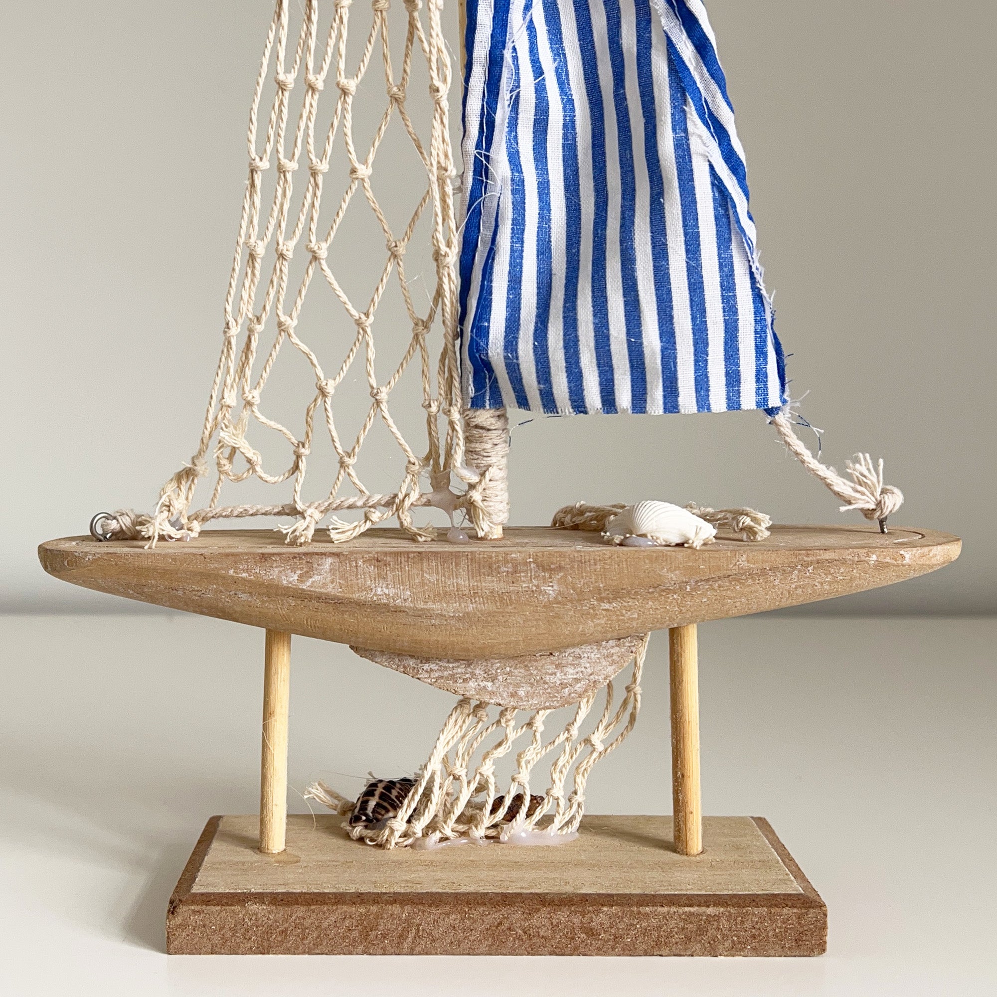 16" Wooden Boat Ornament