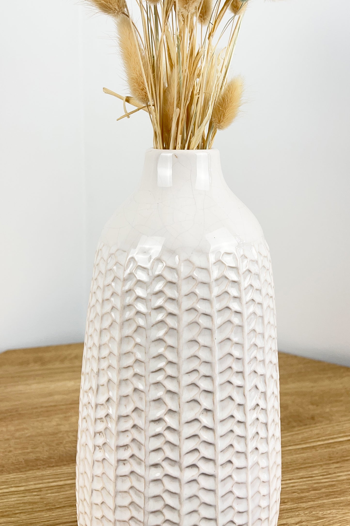 28.5cm Large off White Ceramic Vase