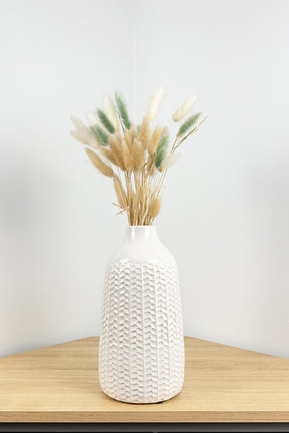 28.5cm Large off White Ceramic Vase