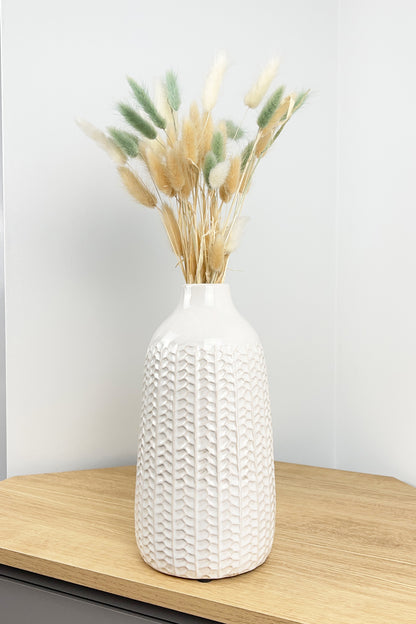 28.5cm Large off White Ceramic Vase