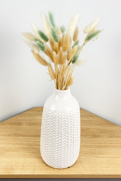 28.5cm Large off White Ceramic Vase