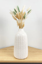 28.5cm Large off White Ceramic Vase